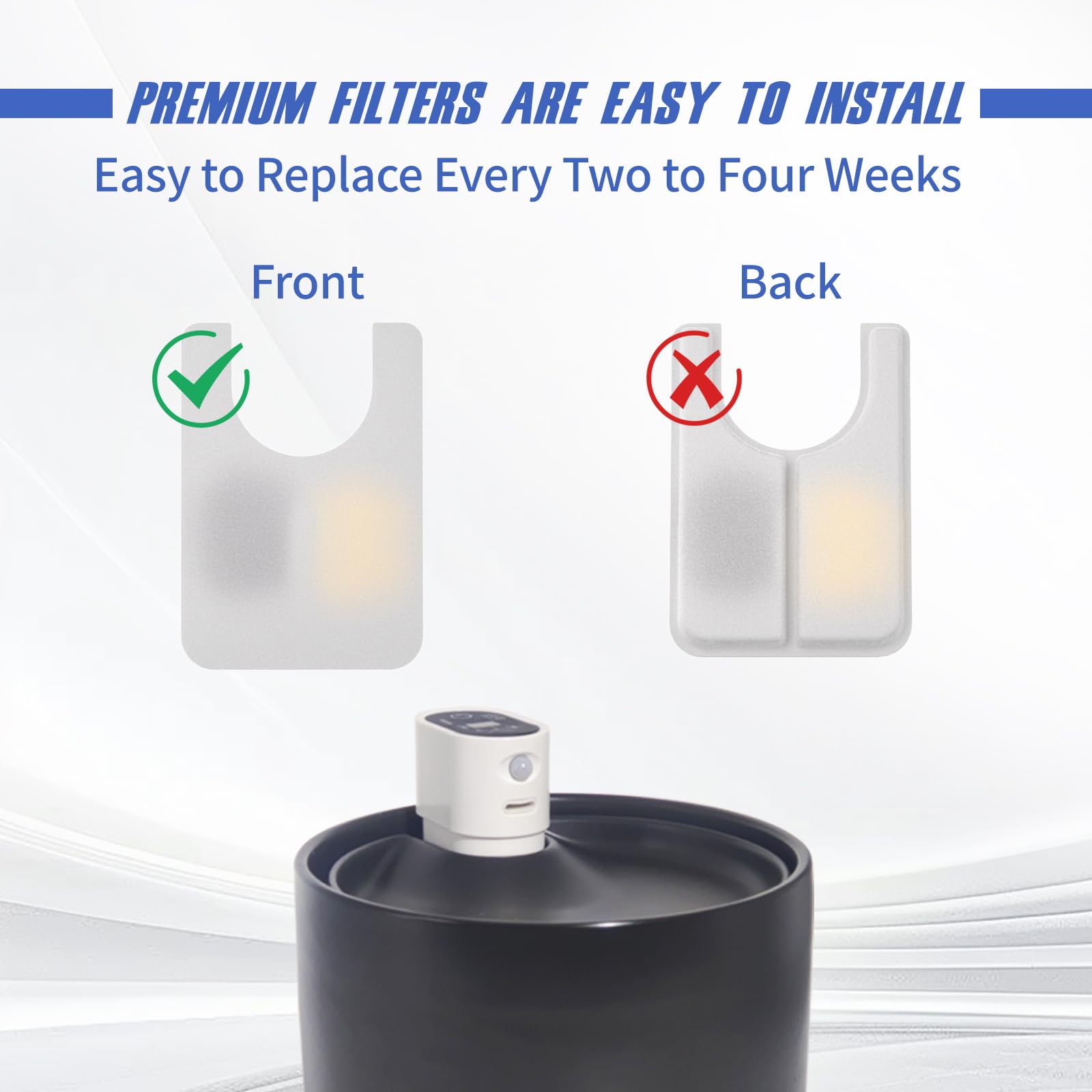 Jzla Pro ceramic cat water fountain filter tray enables quick filter changes