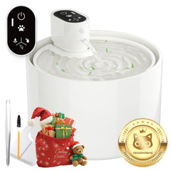 Jzla Pro ceramic cat water fountain front view, durable ceramic body for long-lasting hydration