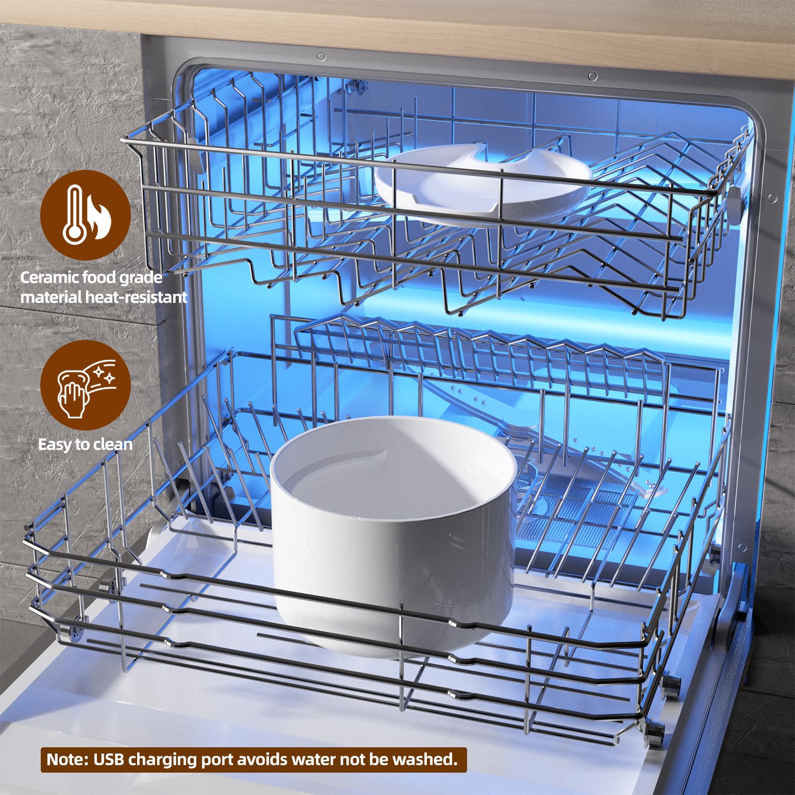 Jzla Pro dishwasher-safe ceramic tray makes cleanup easy