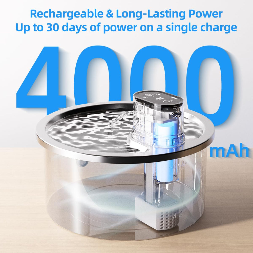 Jzla Pro silent water flow at 23dB for peaceful pet hydration
