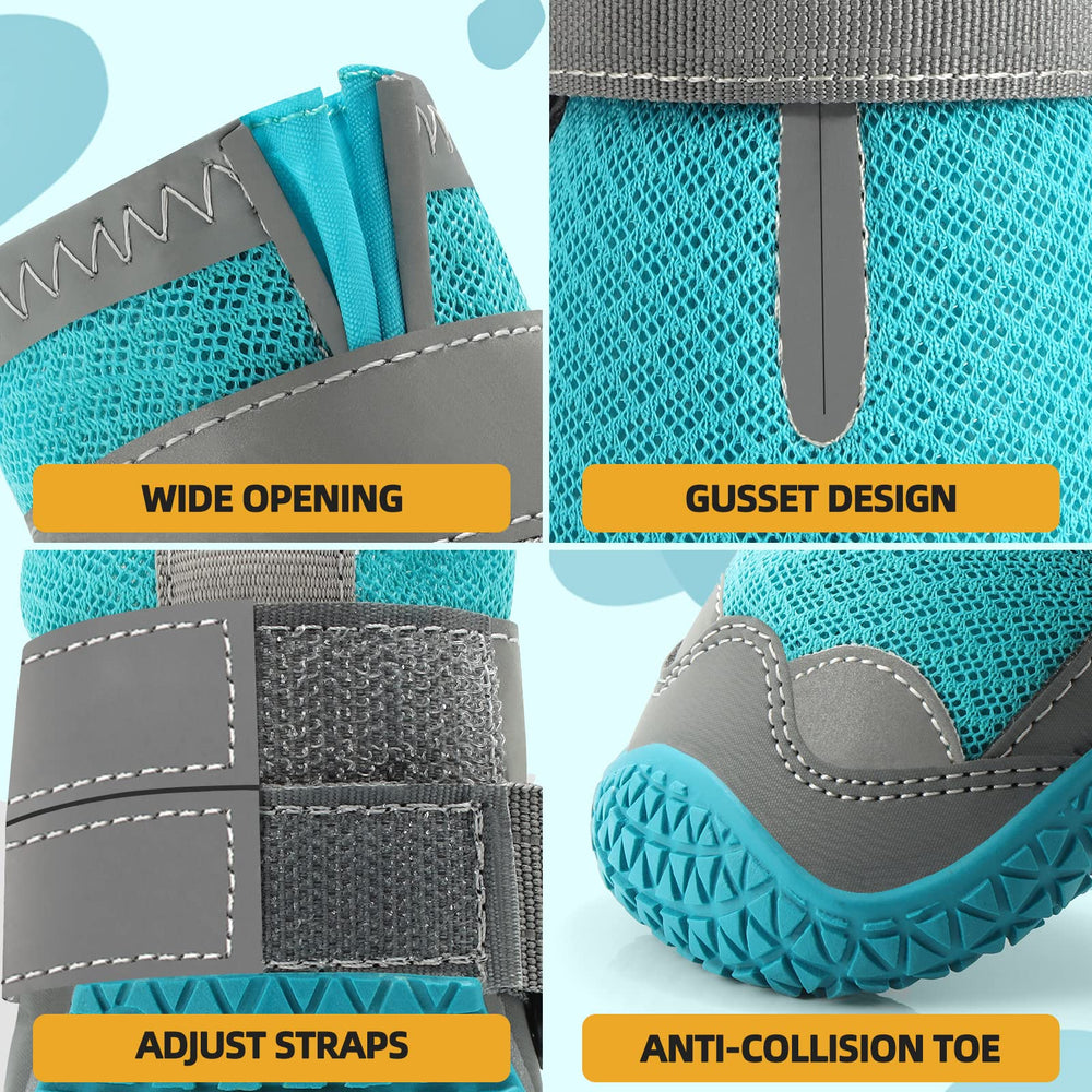 JZXOIVA adjustable strap on dog shoes provides quick secure fit