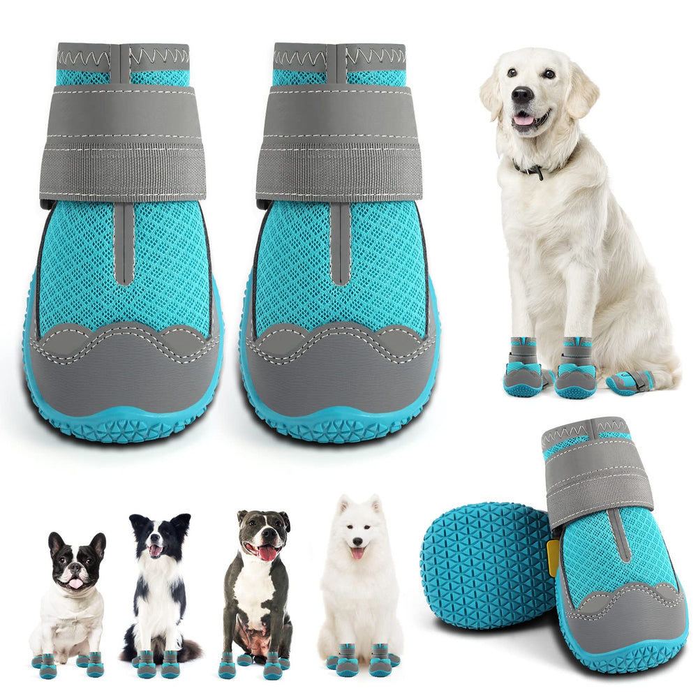 JZXOIVA dog shoes size 2 front view shows anti-slip protection for hot pavement