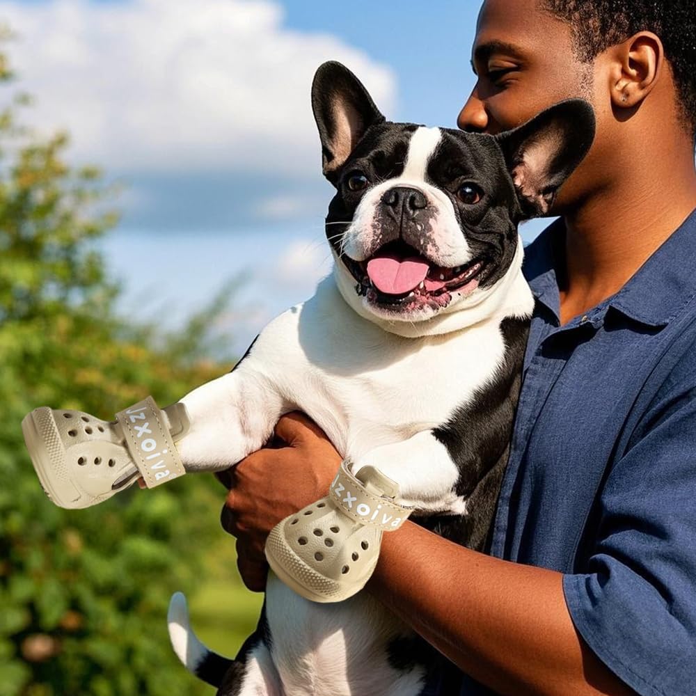 JZXOIVA dog boots anti-slip soles provide reliable traction on varied terrain.