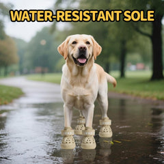 JZXOIVA dog boots waterproof rubber are easy to wipe clean after muddy adventures.