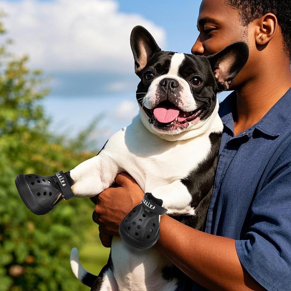 JZXOIVA dog shoes anti-slip soles providing traction on varied terrain
