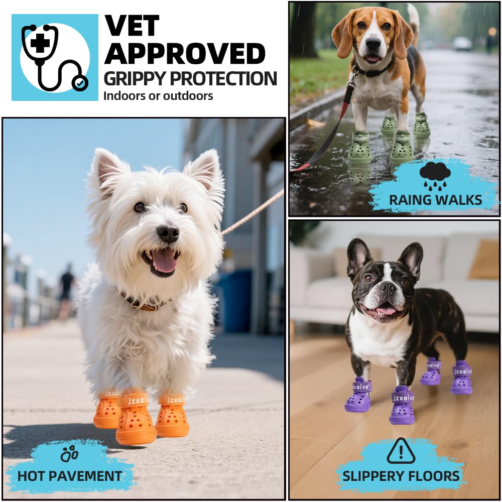 JZXOIVA dog shoes beach wear helps sand shake off and dries quickly after trips.