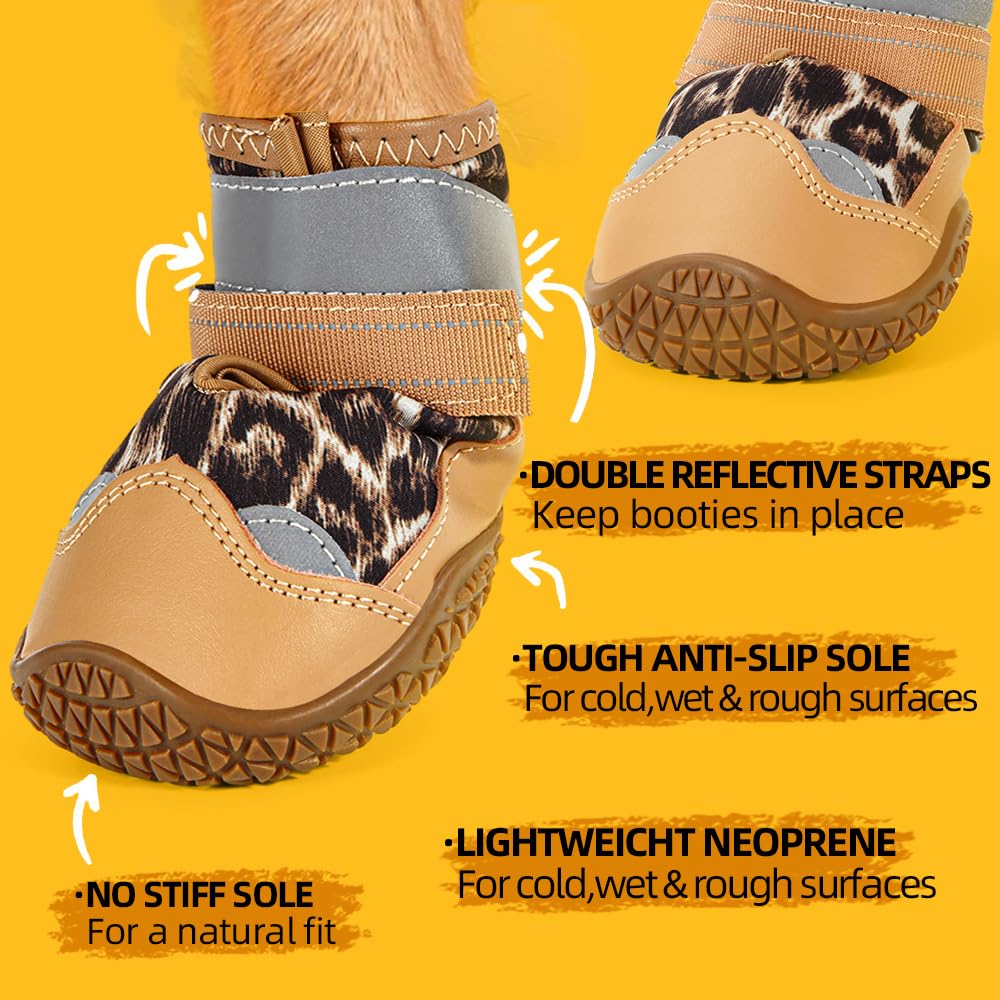 JZXOIVA dog shoes ideal for hot pavement and cold-weather protection.