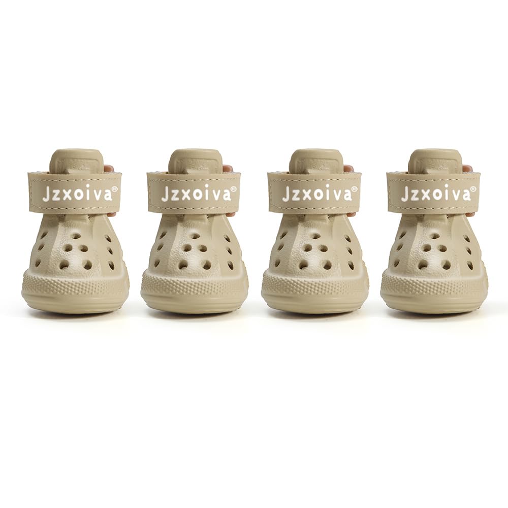 JZXOIVA dog shoes for hot pavement with heat protection during sunny walks.