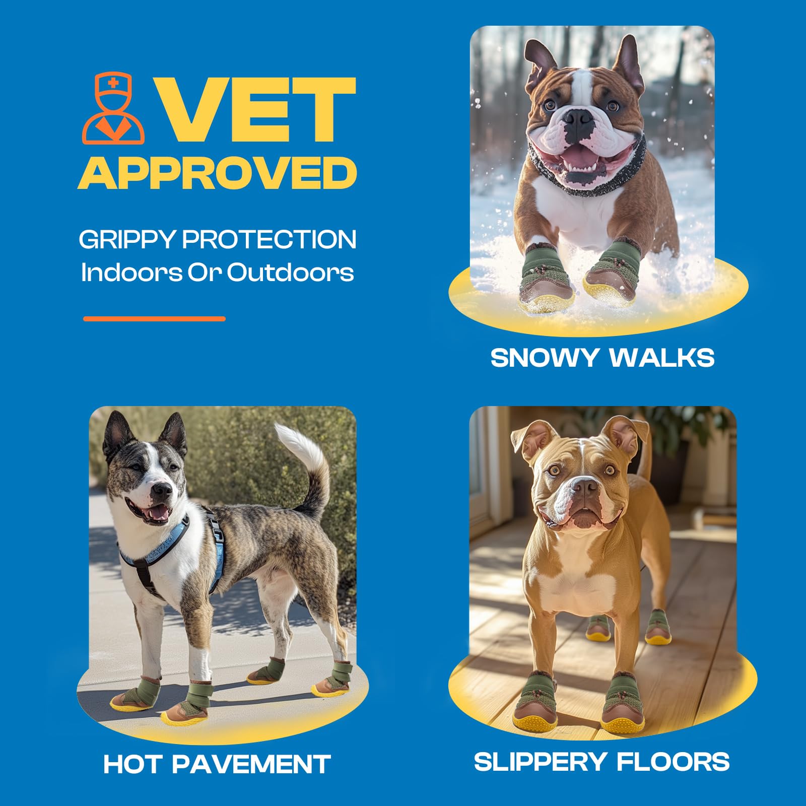 JZXOIVA dog shoes side strap adjustment for secure fit during hikes
