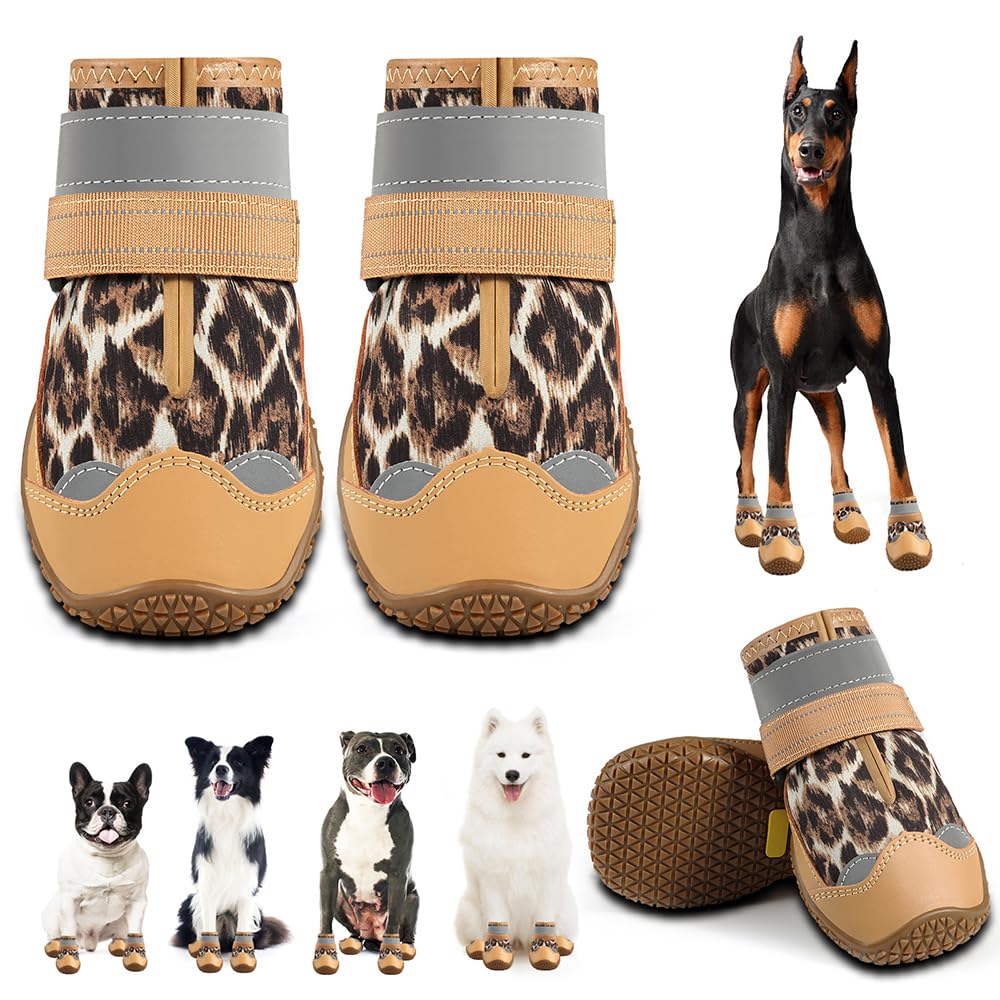 JZXOIVA dog shoes size 3 on paw provide secure fit and paw protection.
