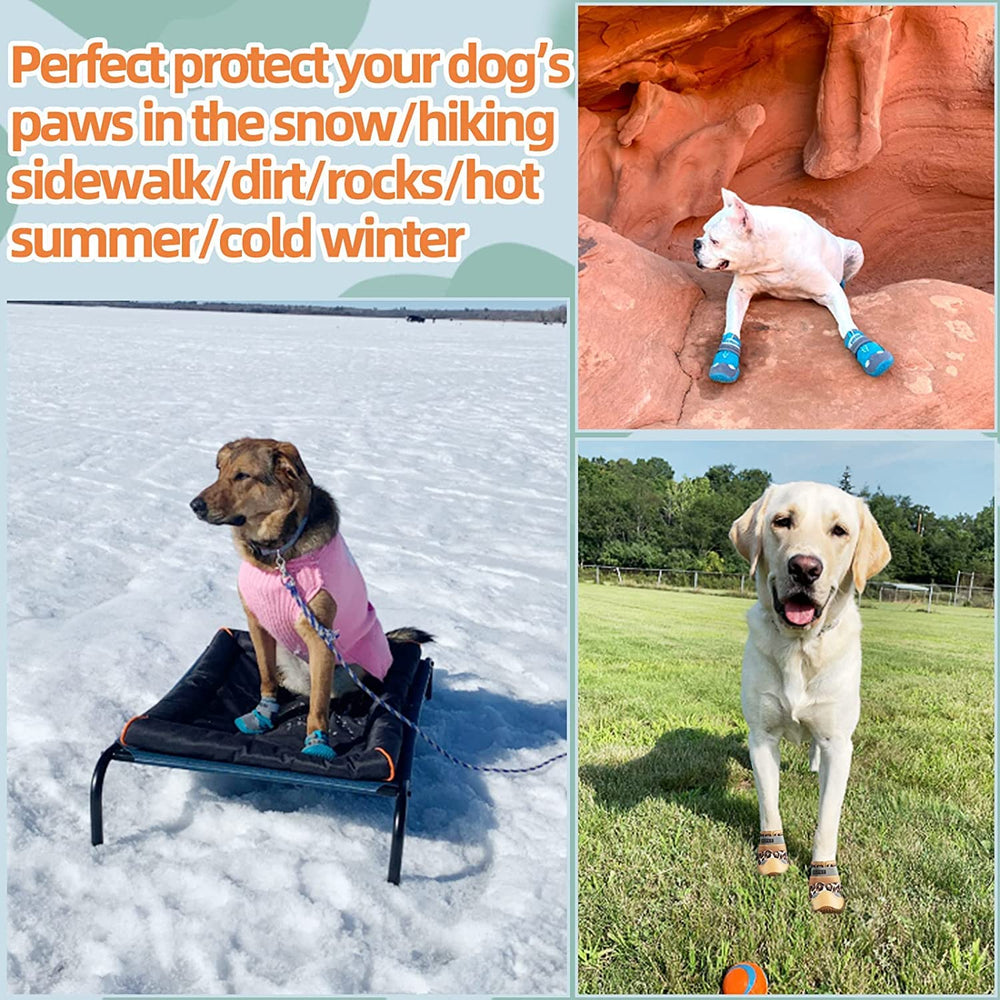 JZXOIVA night-ready dog shoes with reflective strips for safer walks.