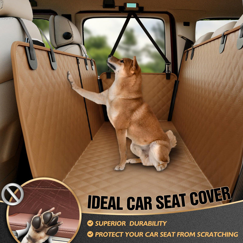 K KNODEL dog seat cover with side flaps shields doors from hair and scratches for easier cleaning.