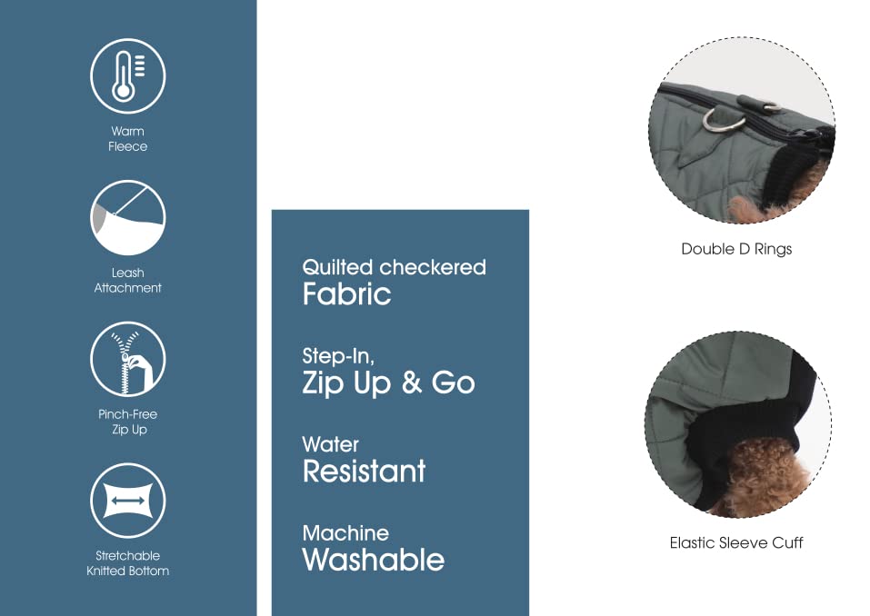 K10 Quiltee Coat zipper guard prevents snags for smooth wear.