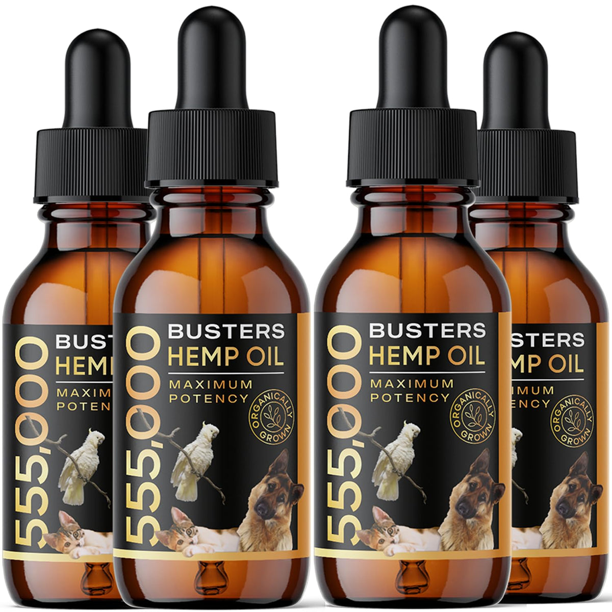 K2xLabs Buster's 60ml hemp oil bottle for dogs supporting joint comfort and calm