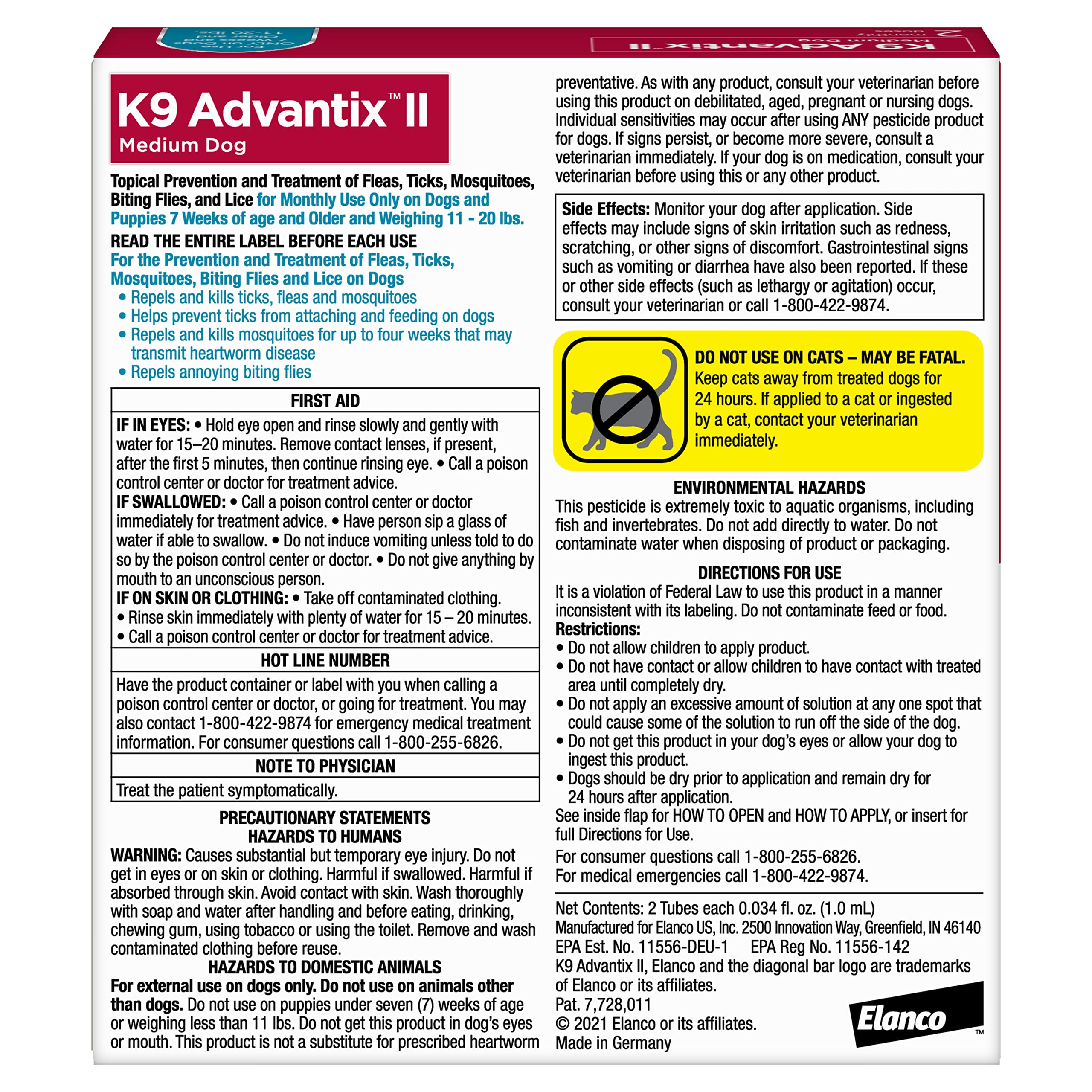 K9 Advantix II application on a small dog protects against fleas, ticks, and mosquitoes.