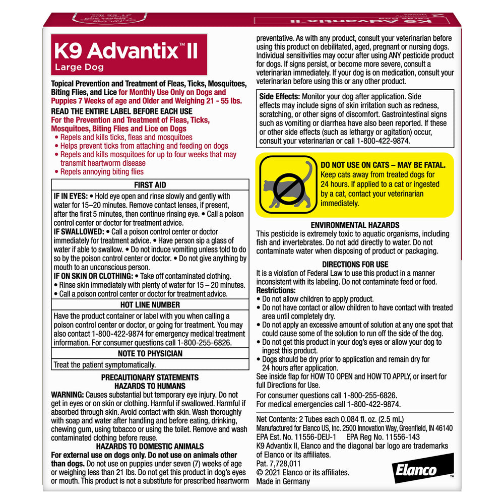 K9 Advantix II large dog pack shows multi-dose options for monthly treatment