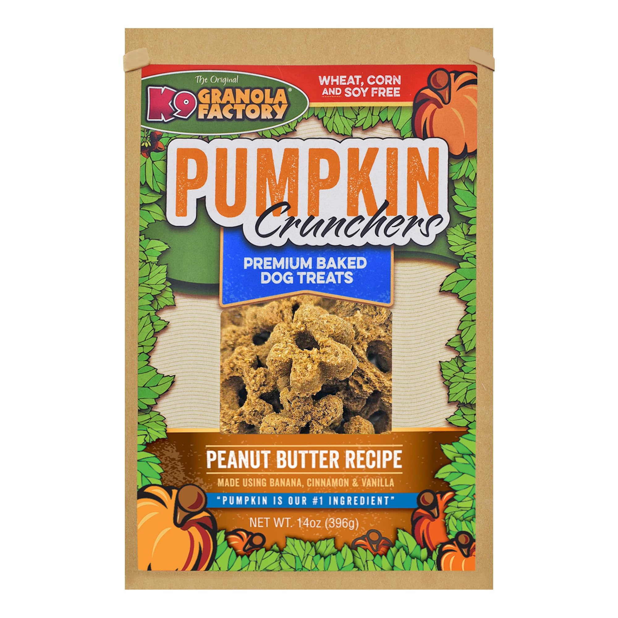 K9 Granola Factory paquete calabaza con cacahuete, premio sabroso para perros