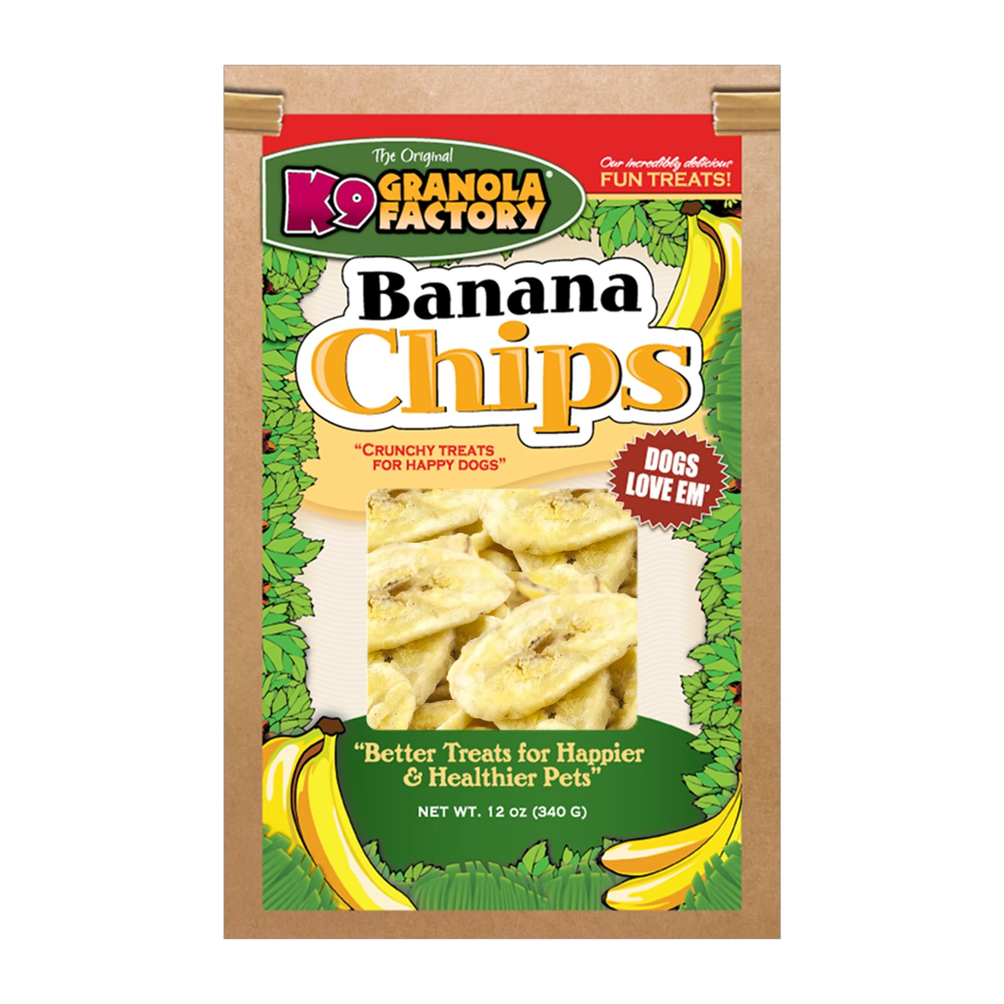 K9 Granola Factory trozos de plátano para perros, premio natural para entrenar y premiar