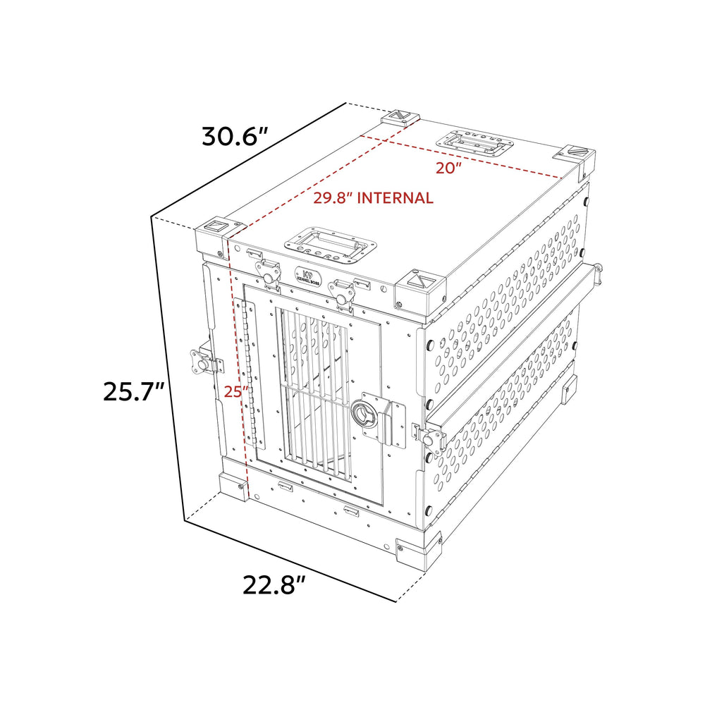 K9 Kennel Boss small white crate powder-coated finish cleans easily.