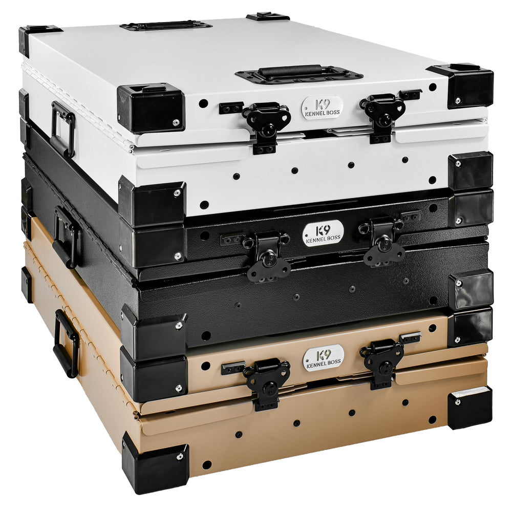 K9 Kennel Boss small white crate knurled bolts reinforce rigidity.