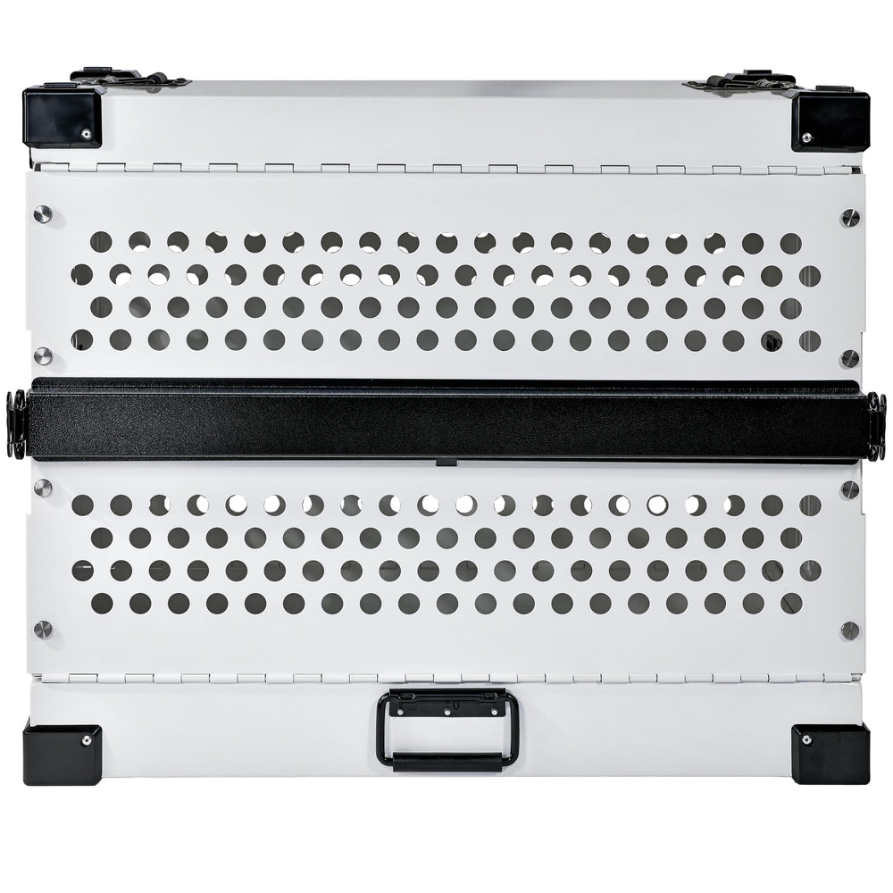 K9 Kennel Boss small white crate open door shows easy access for pets.