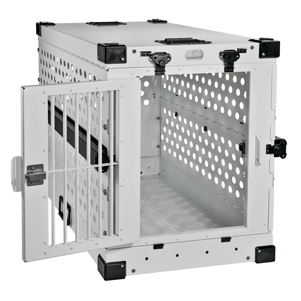 K9 Kennel Boss travel handles in use during loading and transport