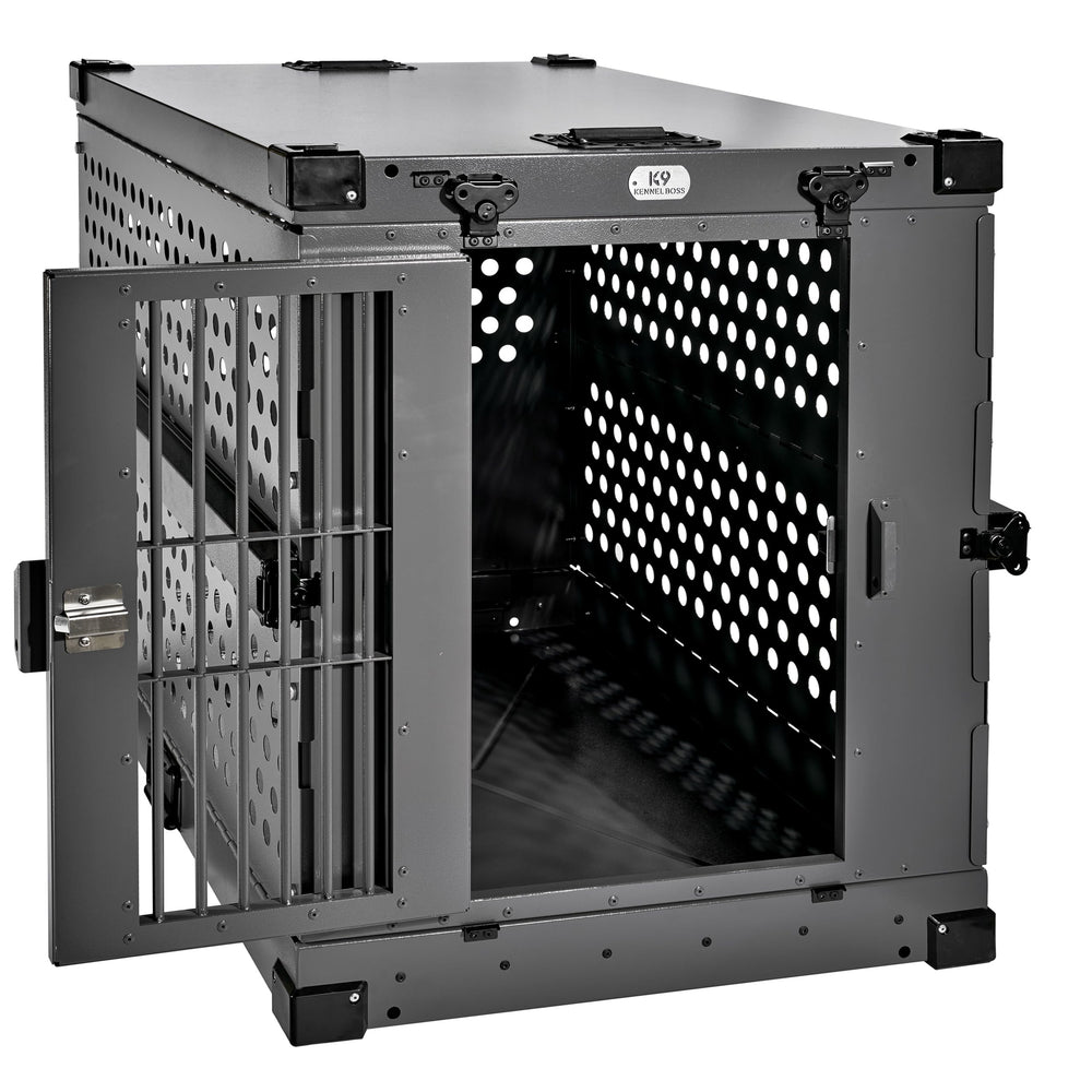 K9 Kennel Boss travel-ready handles illustrate portable crate design.