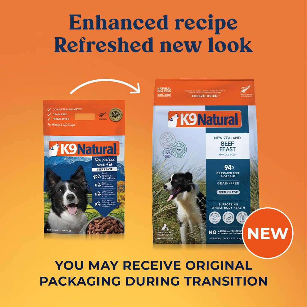 K9 Natural grass-fed New Zealand beef provides natural nutrition for dogs
