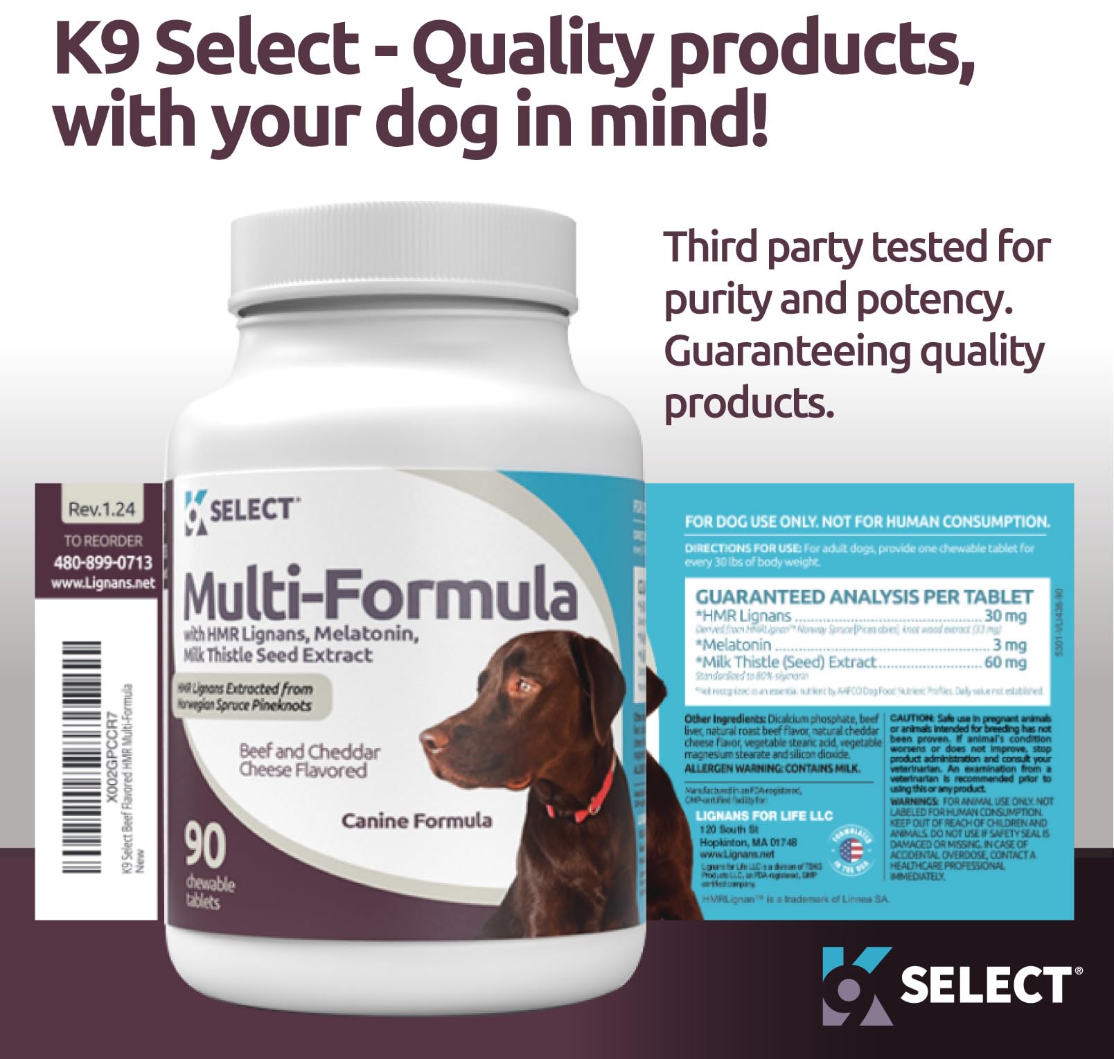 K9 Select heart liver skin and coat health benefits highlighted in chewables
