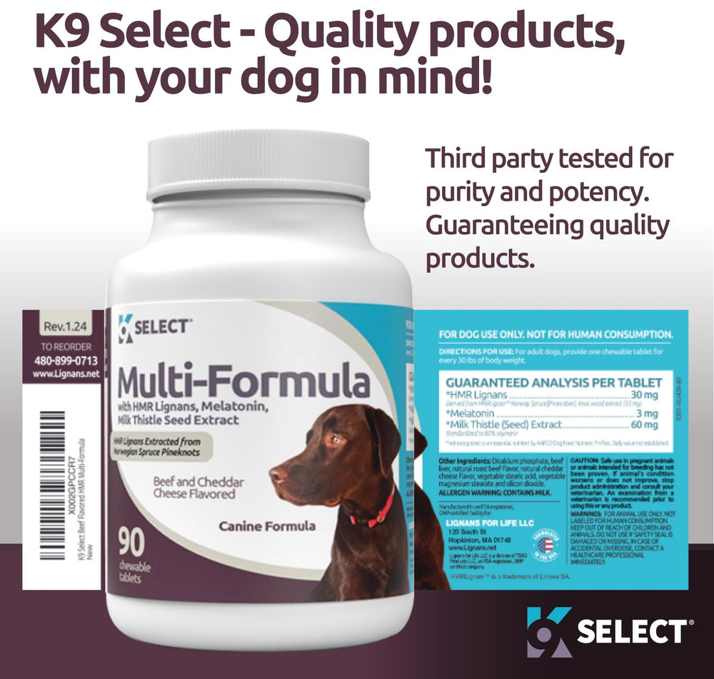 K9 Select heart liver skin and coat health benefits highlighted in chewables