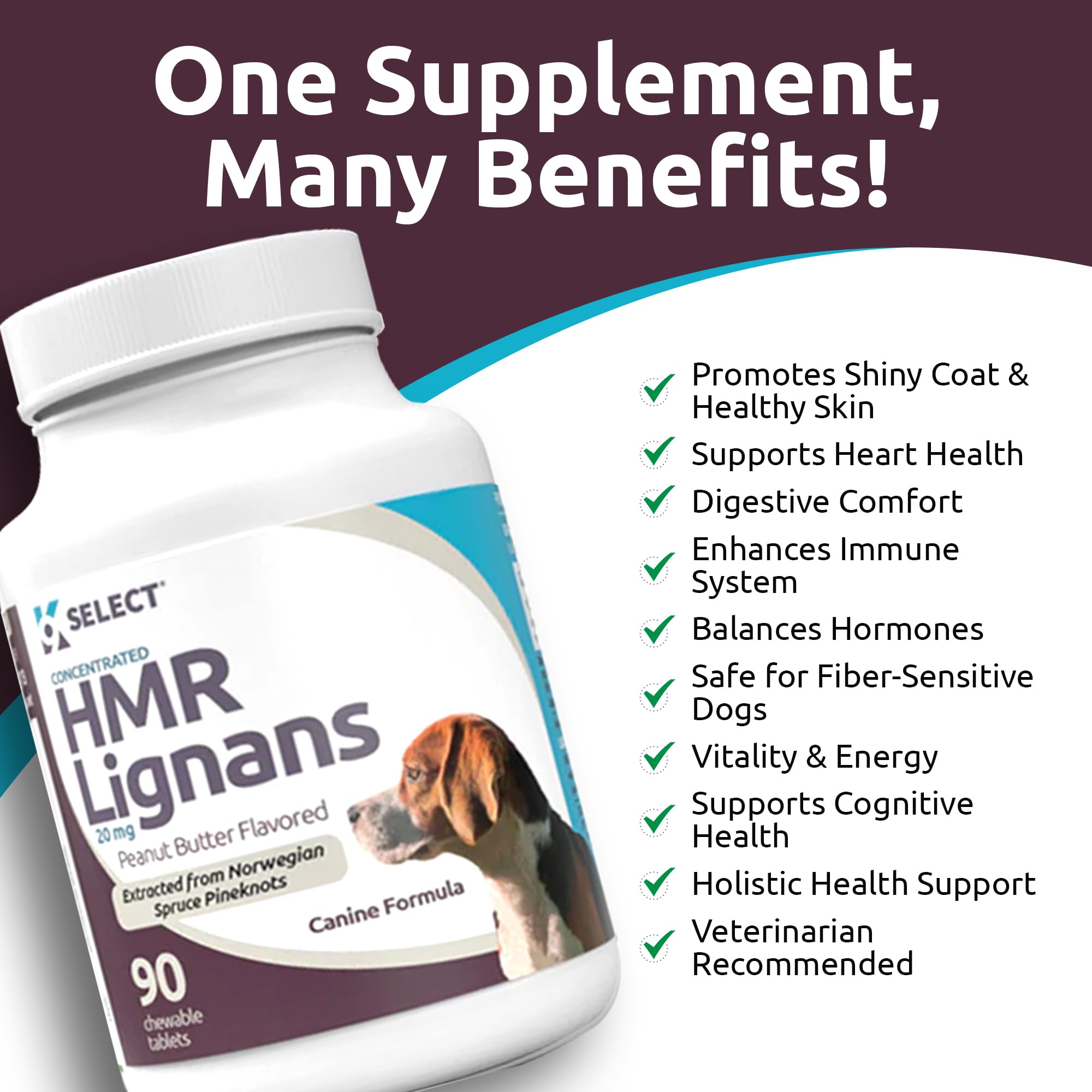 K9 Select HMR Lignans digestion balance for digestive comfort.