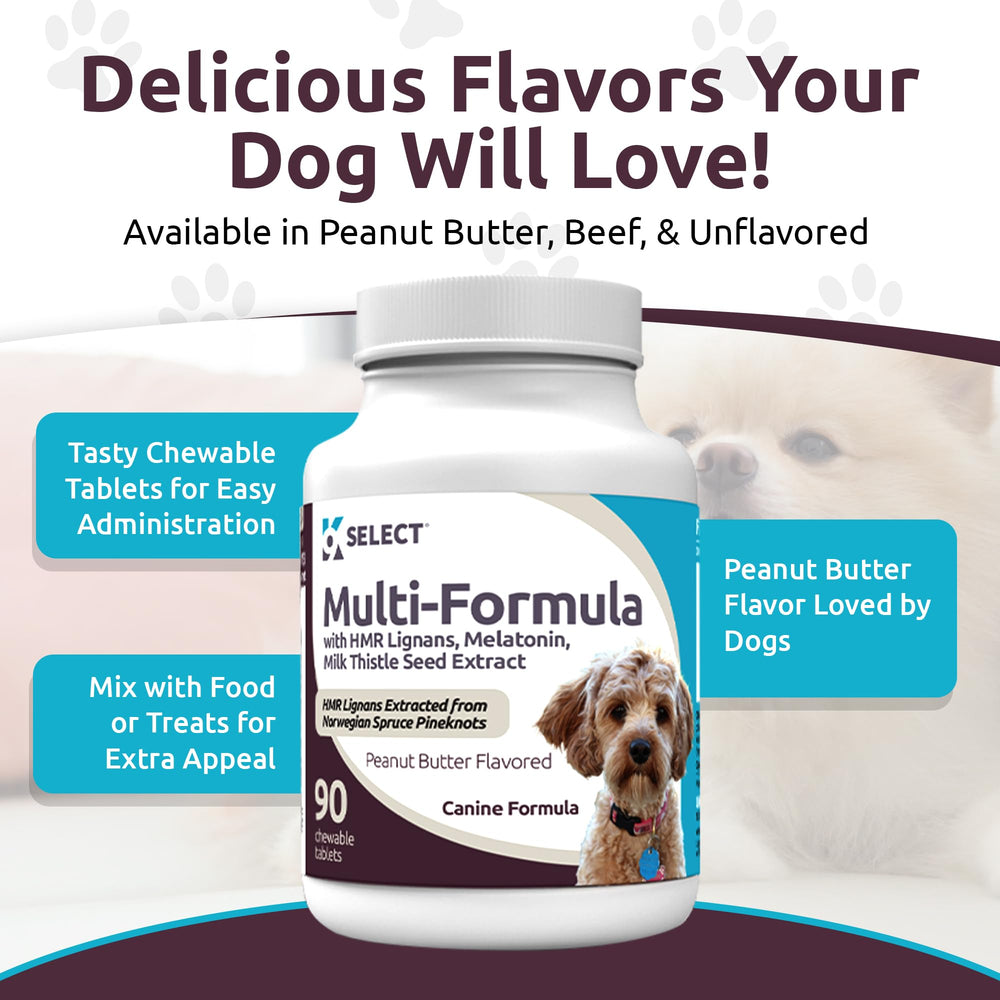 K9 Select liver-support vitamins with milk thistle aid liver-health focus.