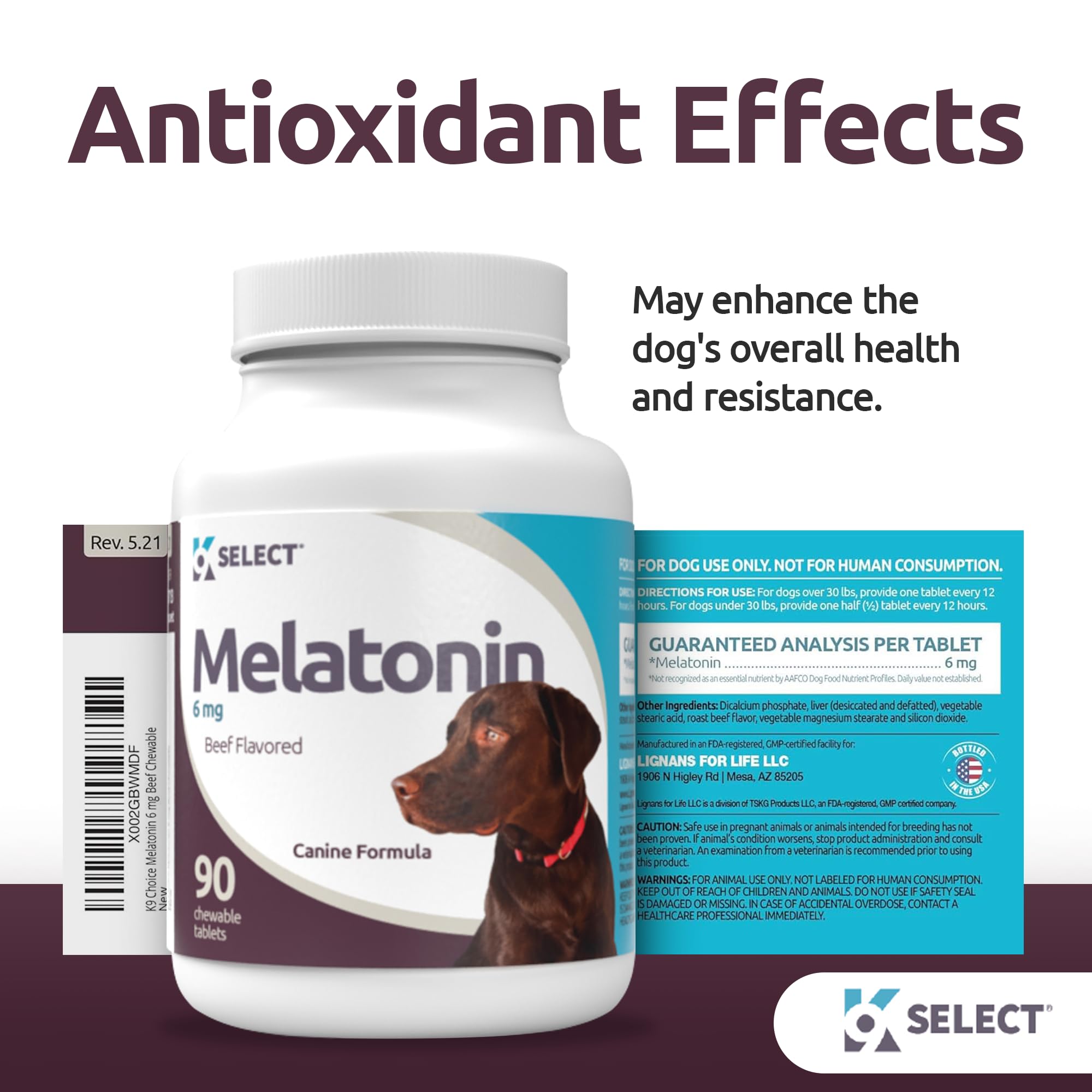 K9 Select melatonin large-dogs-sleepcycle illustrates a rested dog aligning with sleep-wake support.