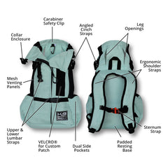 K9 Sport Sack Air 2 small Summer Mint dog inside view shows secure collar enclosure.