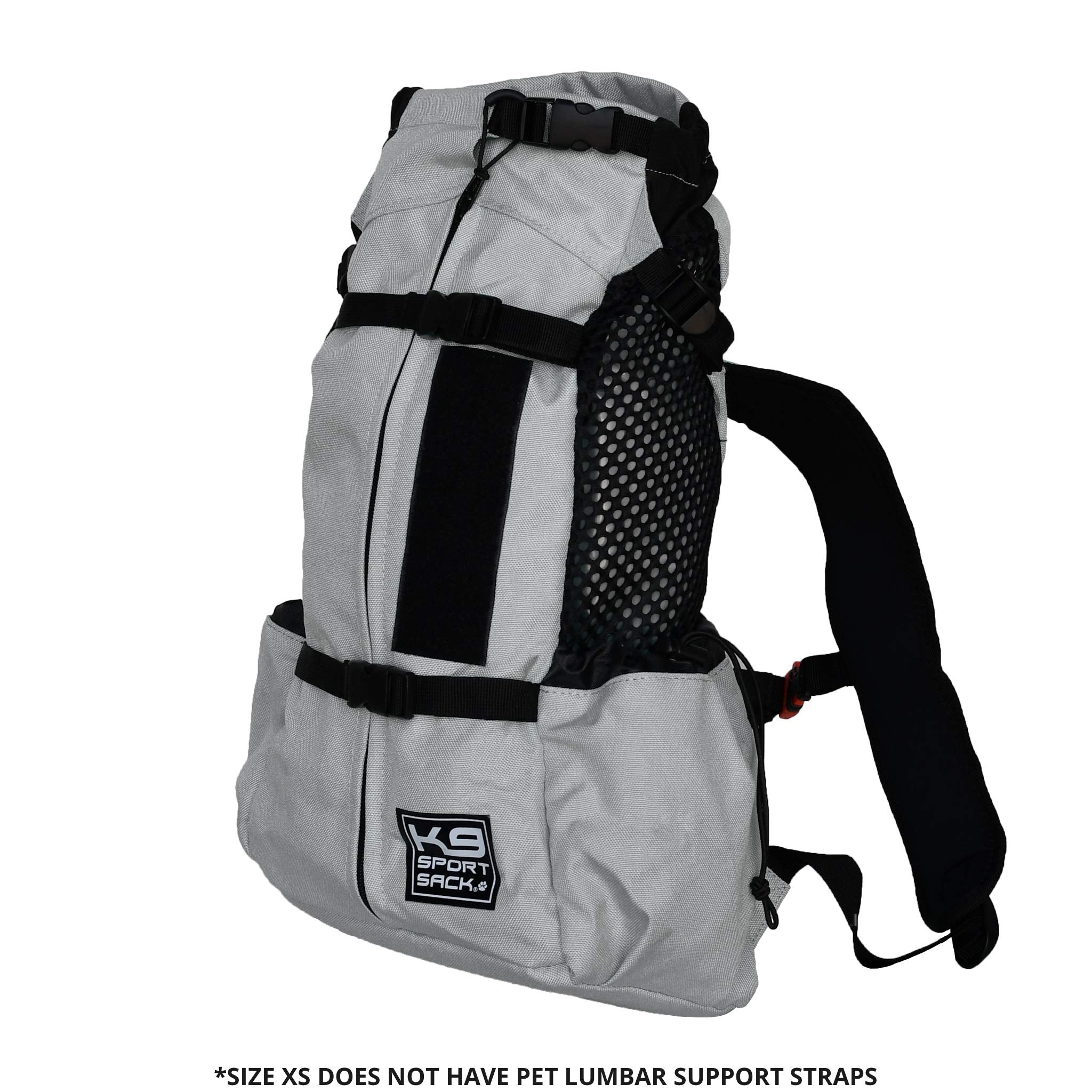 K9 Sport Sack Air 2 X-Small angle-base support stabilizing a tiny dog during travel.