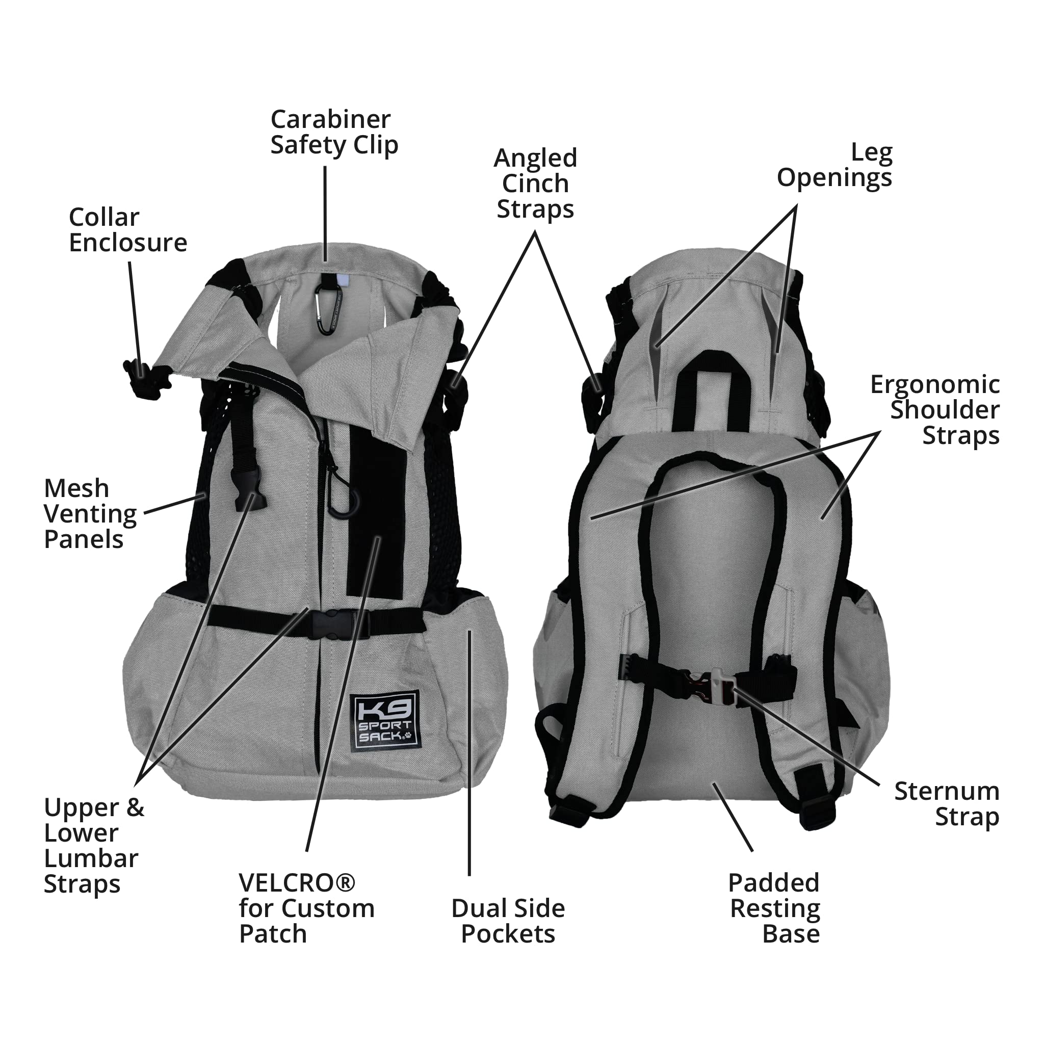 K9 Sport Sack Air 2 X-Small breathable mesh sides cooling a small dog on a walk.