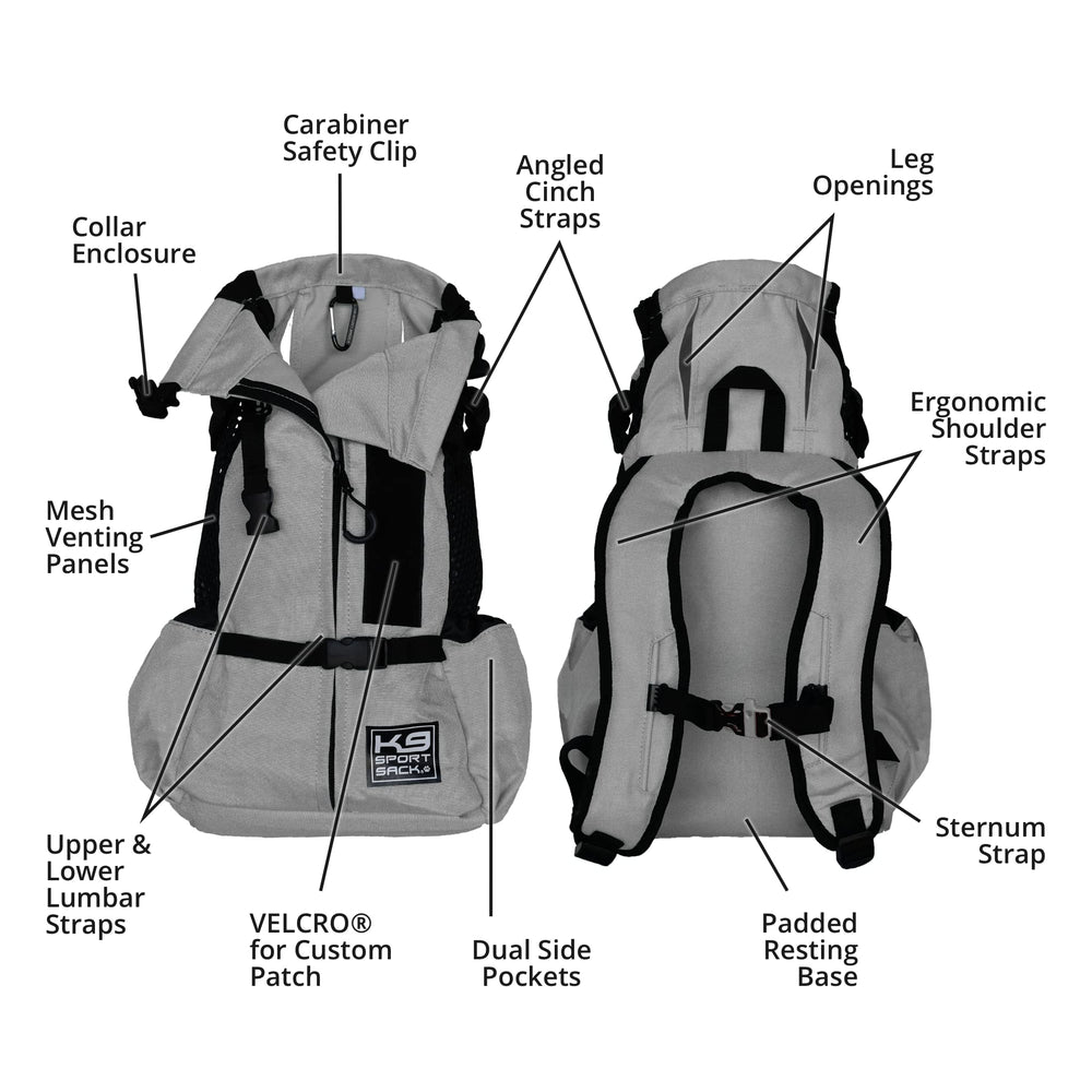K9 Sport Sack Air 2 X-Small breathable mesh sides cooling a small dog on a walk.