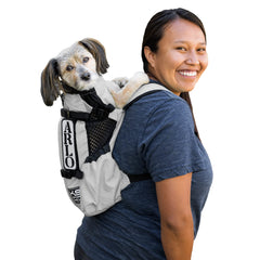 K9 Sport Sack Air 2 X-Small dog in carrier during a car ride for safe transport.