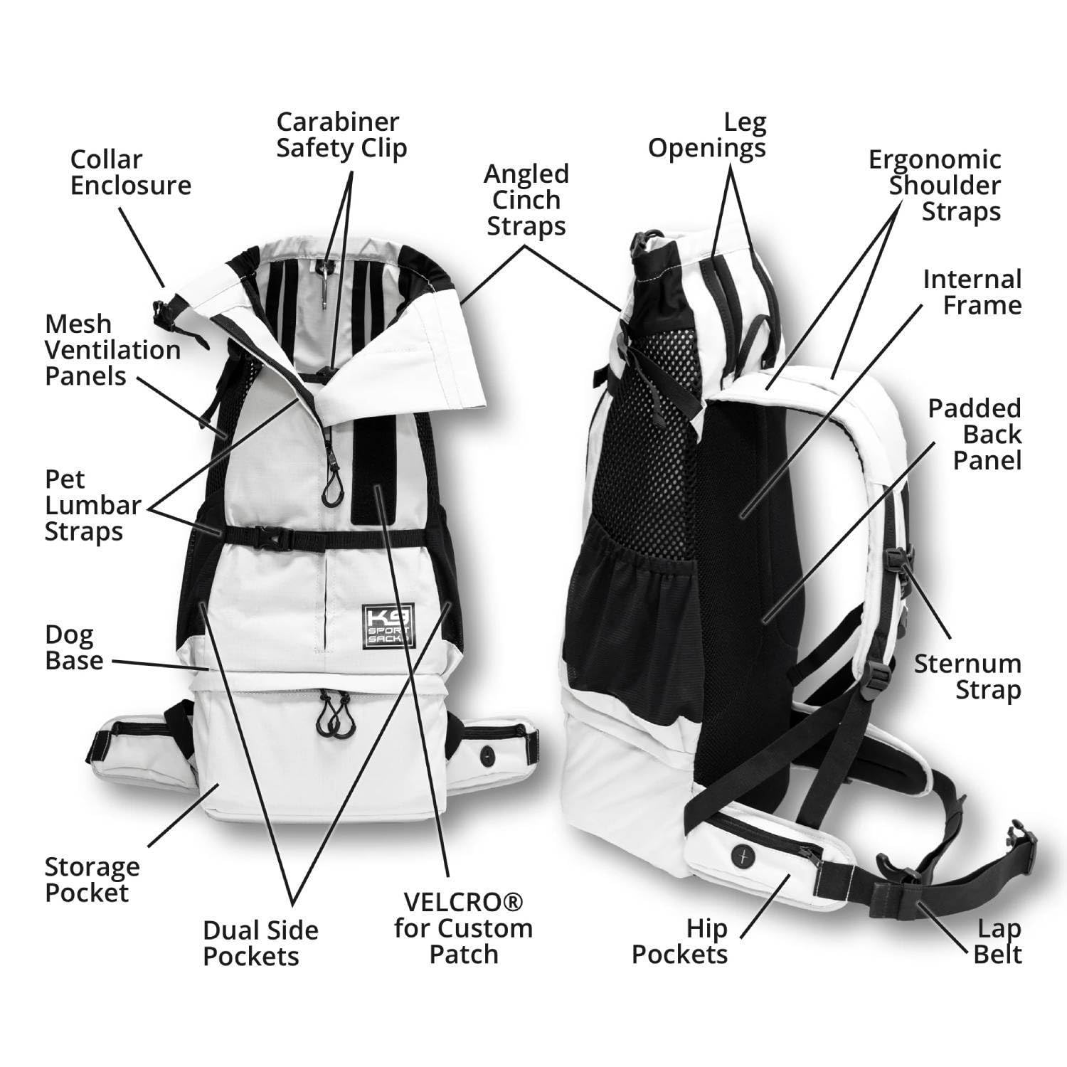 K9 Sport Sack Knavigate Dune side water bottle holders support on-the-go hydration.