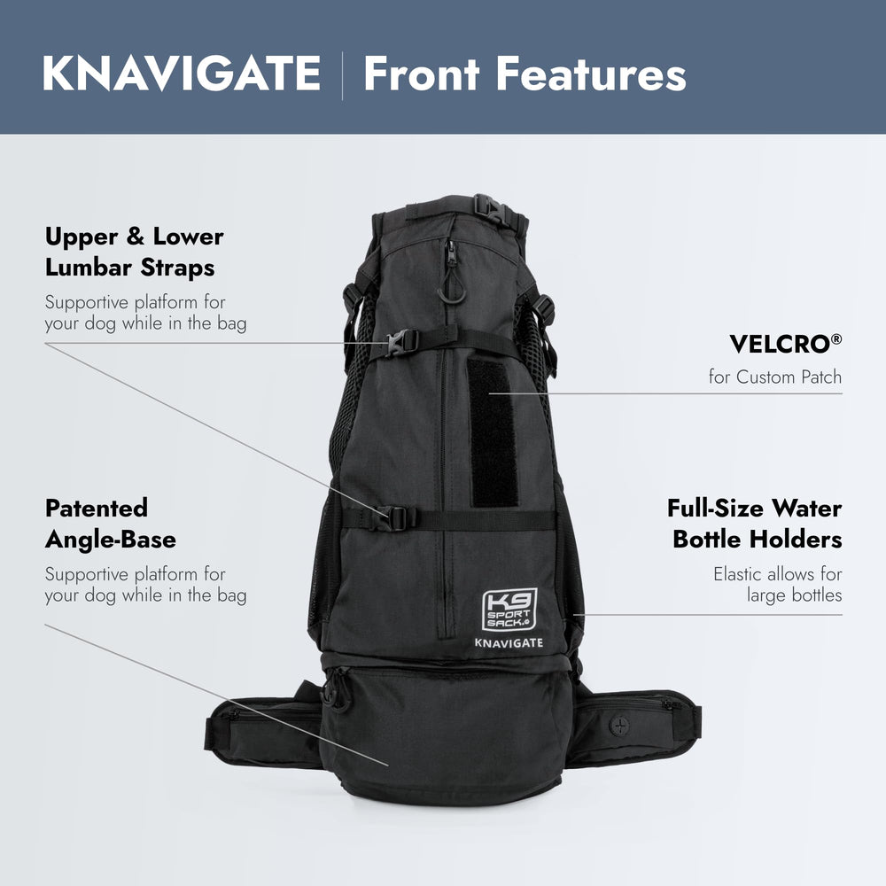 K9 Sport Sack Knavigate medium carabiner safety clip keeps your pup secure