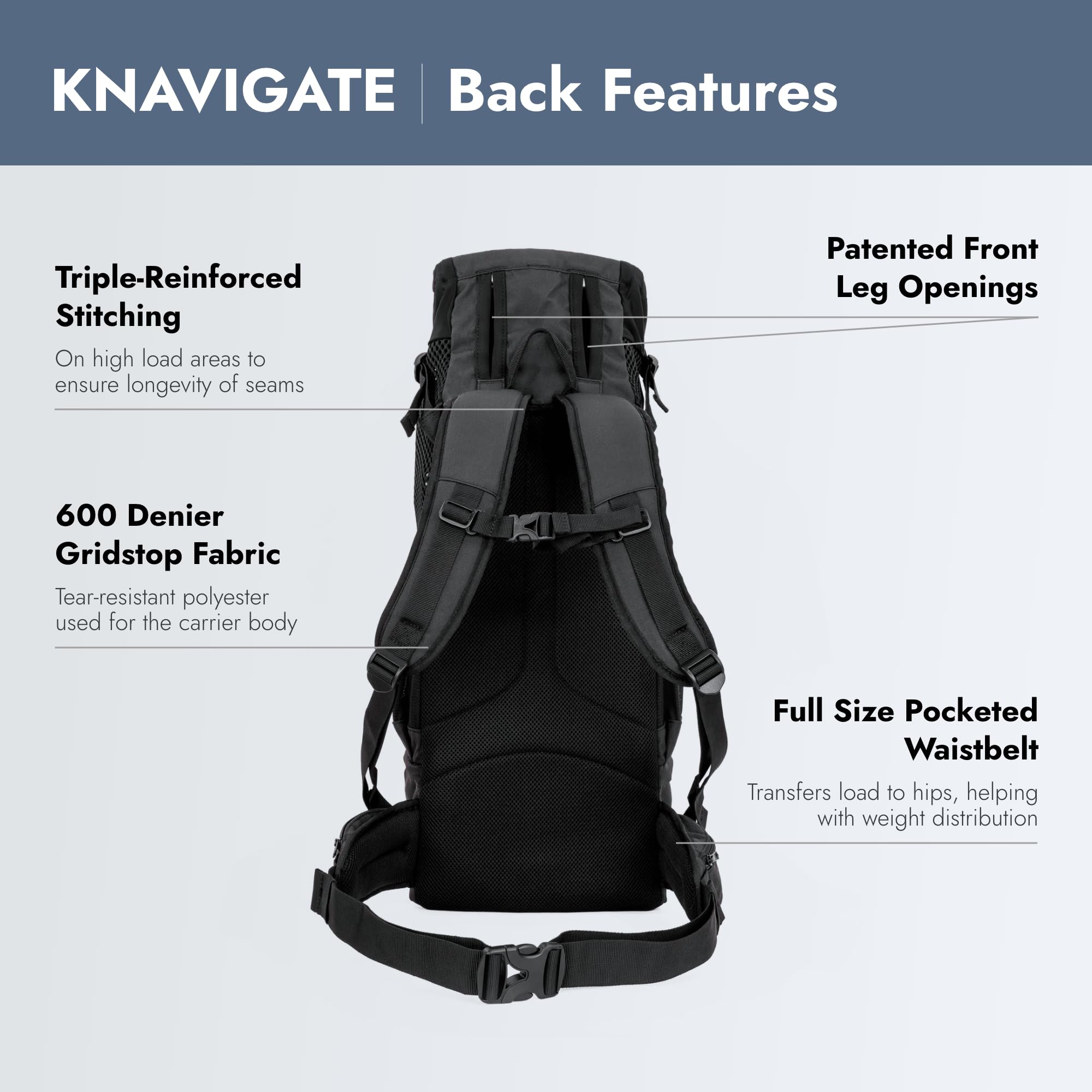 K9 Sport Sack Knavigate medium upper-arm holes keep front legs comfortable
