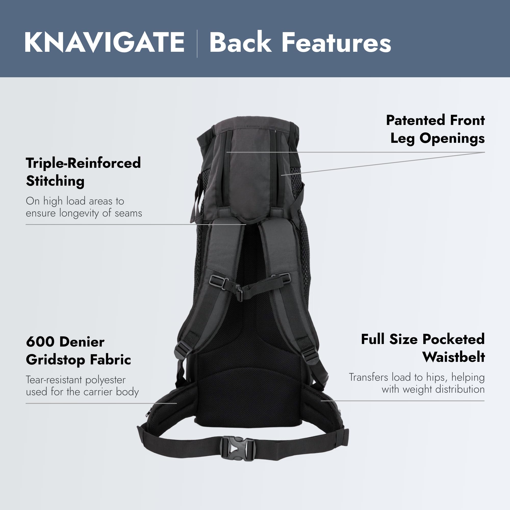 Knavigate breathable mesh panels provide cooling airflow for dogs in transit