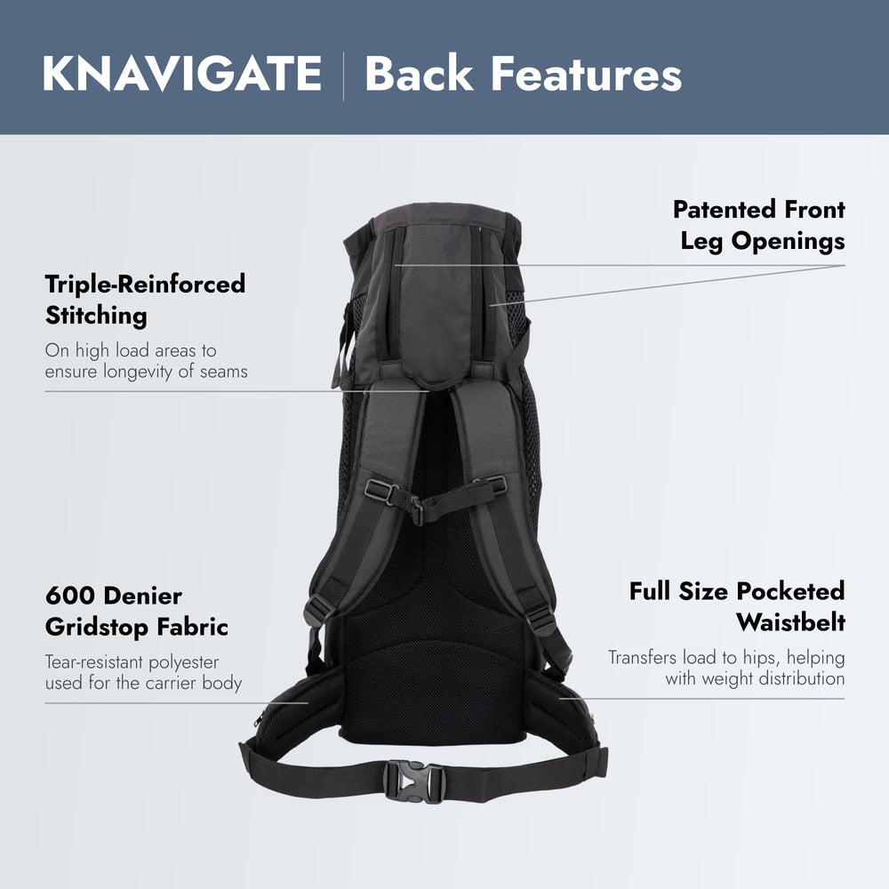 Knavigate breathable mesh panels provide cooling airflow for dogs in transit