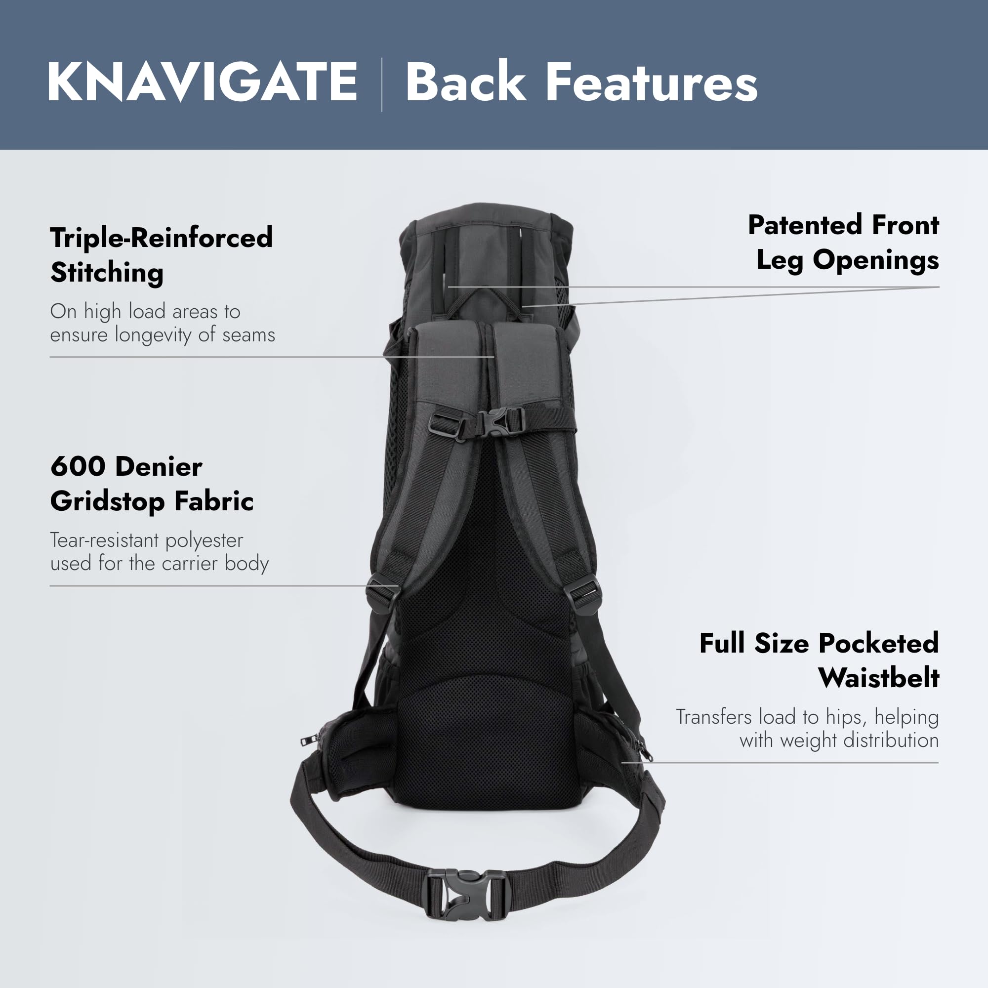 K9 Sport Sack Knavigate cooling mesh panel provides breathable comfort during adventures.