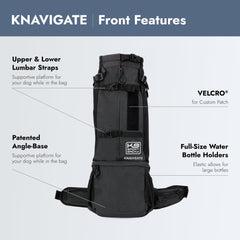 K9 Sport Sack Knavigate upper arm holes enable pup to keep front legs free.
