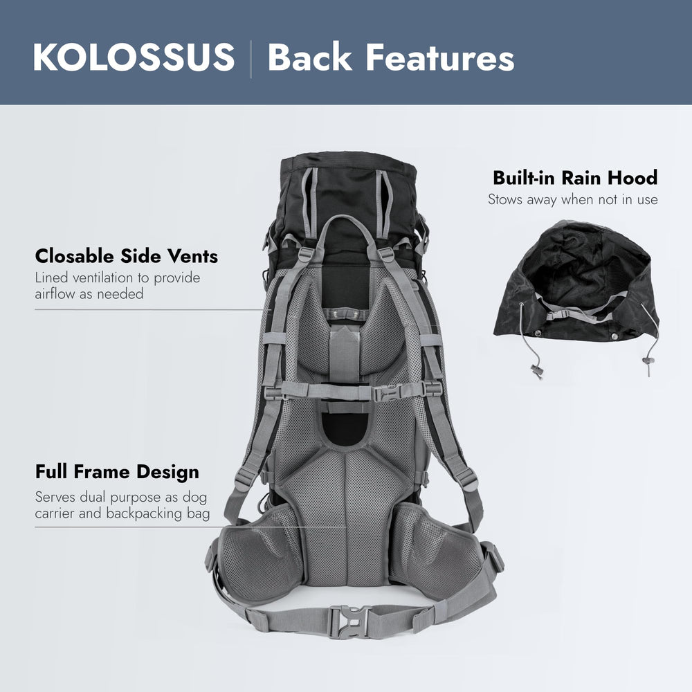 K9 Sport Sack Kolossus side pockets and bottle holder simplify hydration on trails.