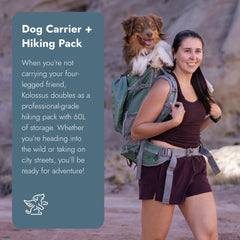 K9 Sport Sack Kolossus X-Large internal-frame support visible for steady carrying