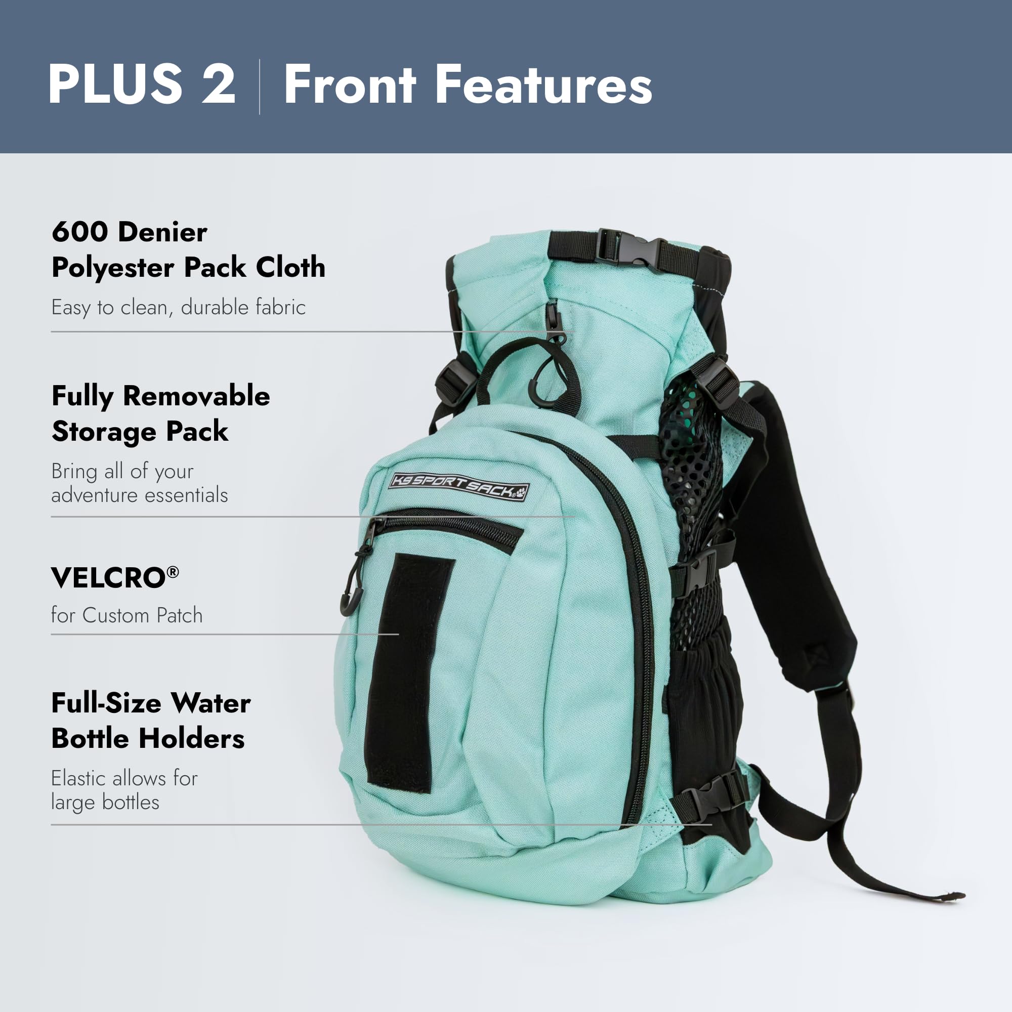 K9 Sport Sack Plus 2 storage pack closeup demonstrates organized gear and easy access.