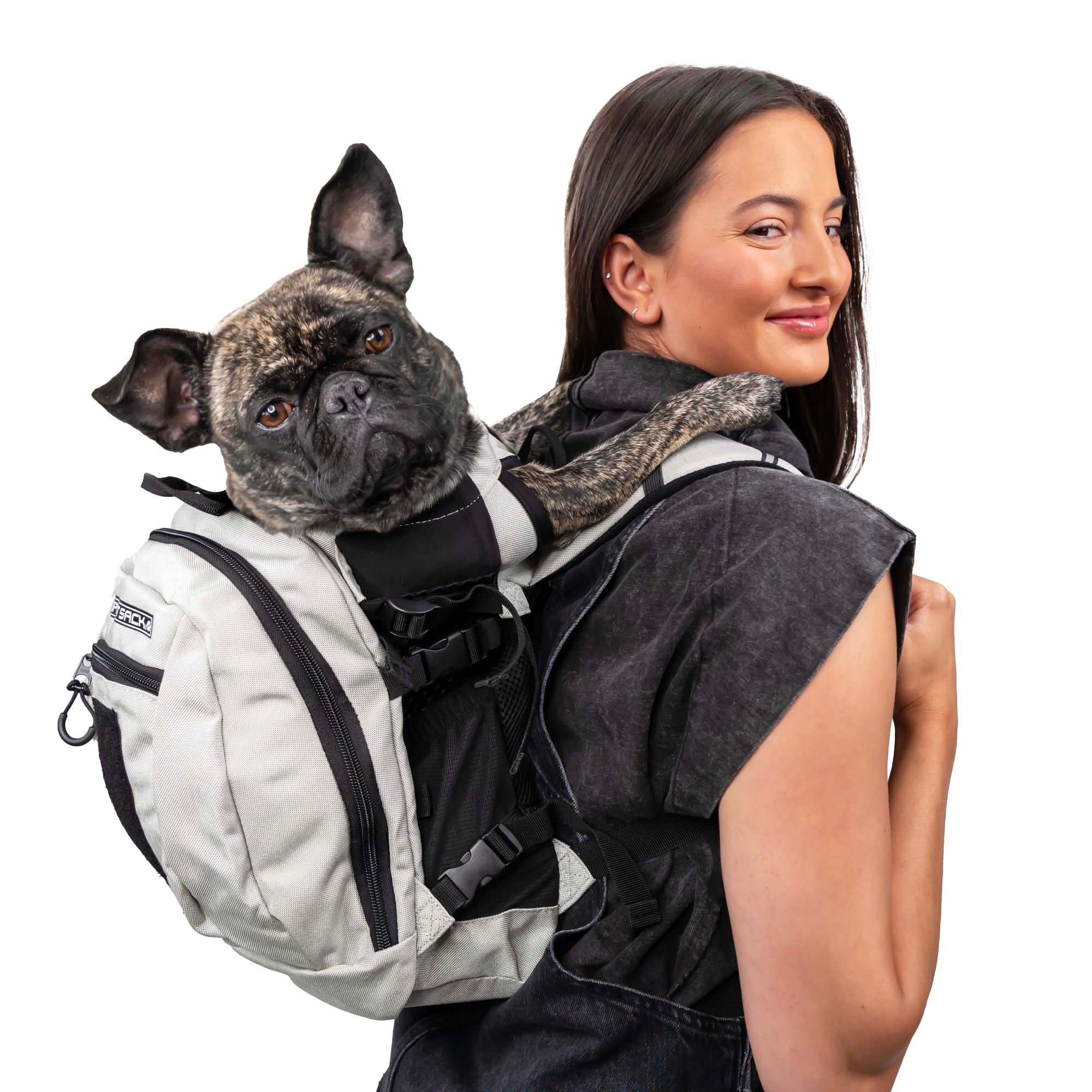 K9 Sport Sack Plus 2 small front view showing ergonomic straps for comfortable long hikes.