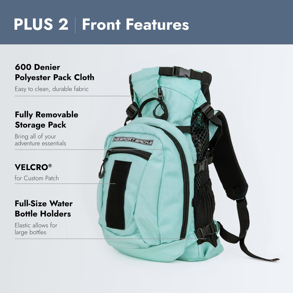 K9 Sport Sack Plus 2 mint with dog inside during an outdoor stroll